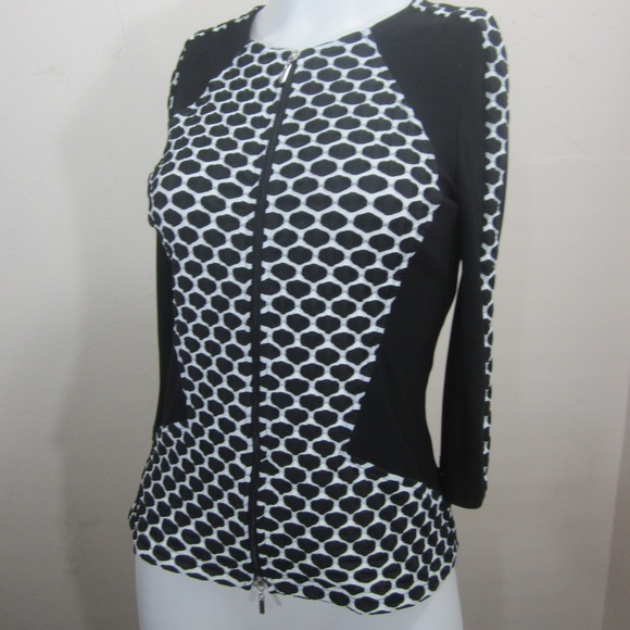 Joseph Ribkoff Jackets & Blazers - Joseph Ribkoff Black Honeycomb Zip Up Jacket 4